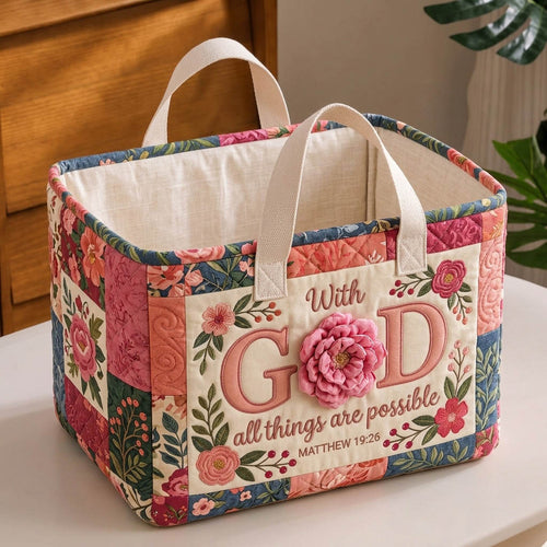 Christian Faith Quilted Storage Basket GFTONMU1809