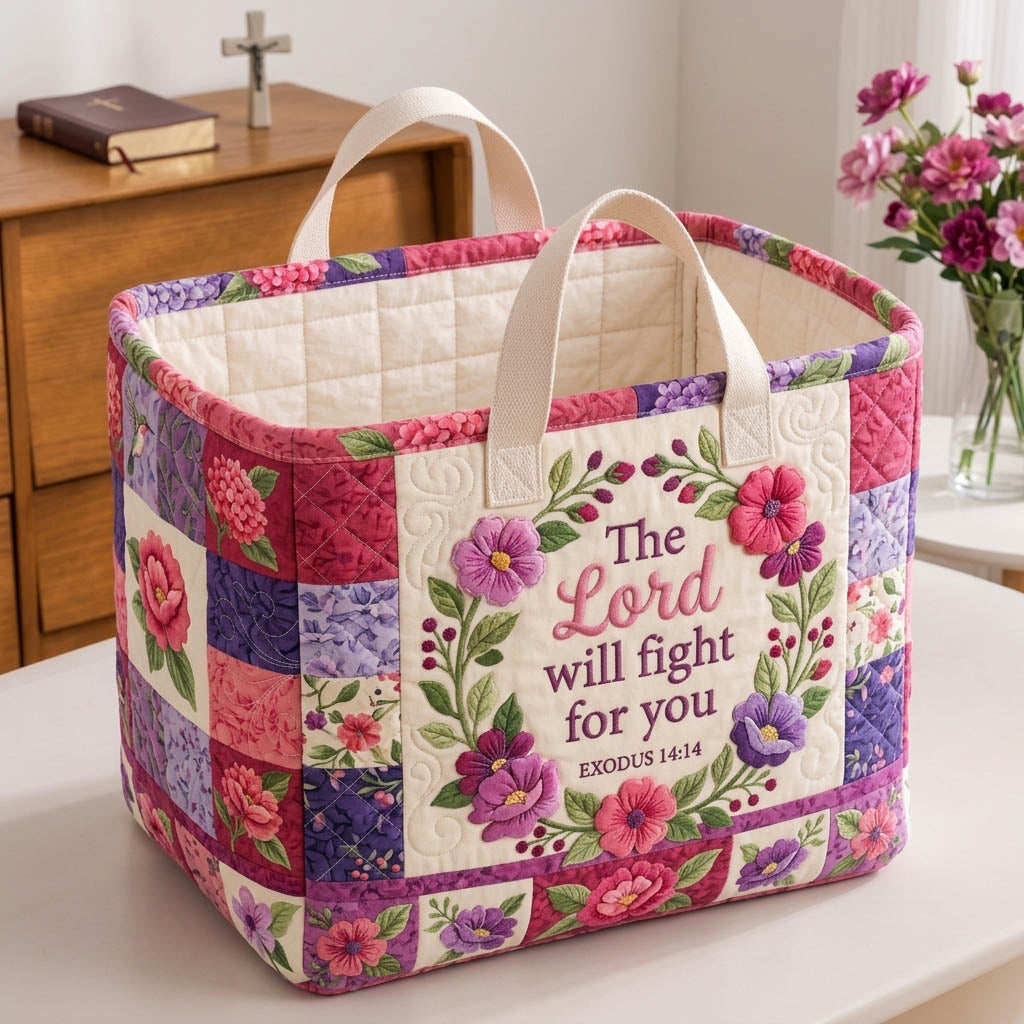 Christian Faith Quilted Storage Basket GFTONMU1810