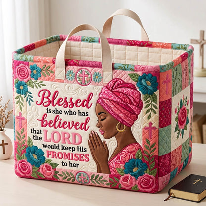 Christian Faith Quilted Storage Basket GFTONMU1813
