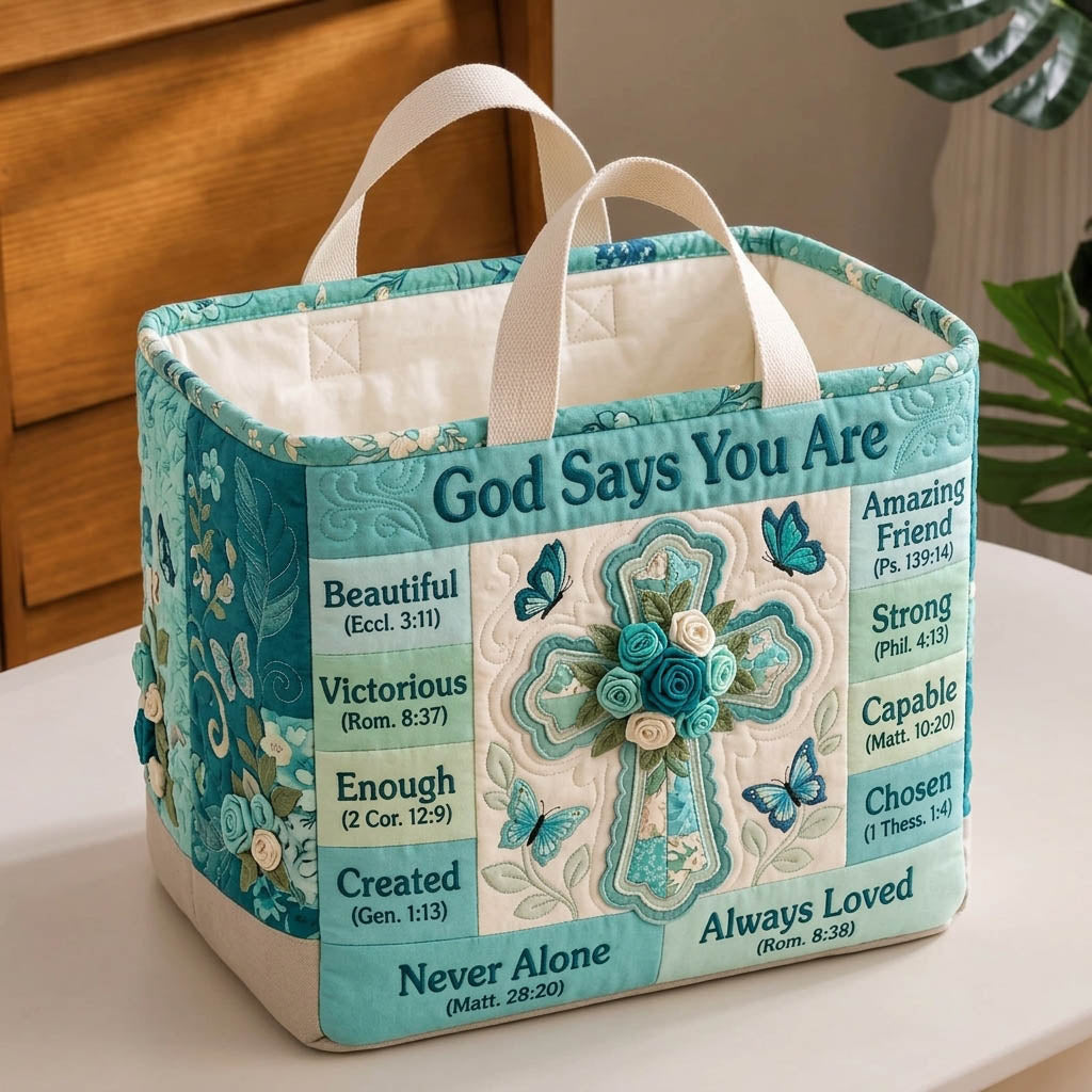 Christian Faith Quilted Storage Basket GFTONMU1814