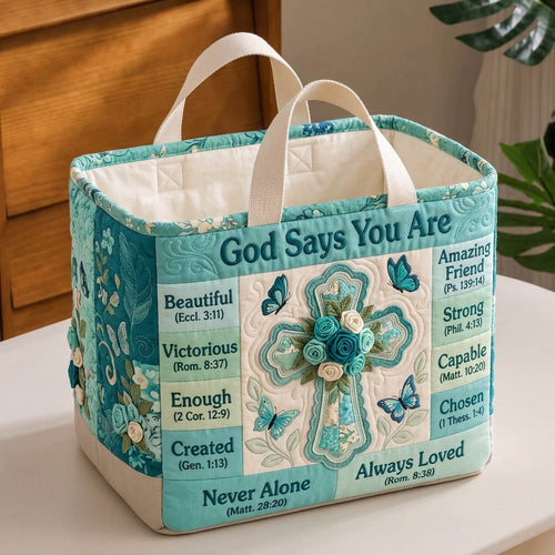 Christian Faith Quilted Storage Basket GFTONMU1814