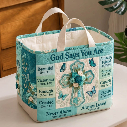 Christian Faith Quilted Storage Basket GFTONMU1814