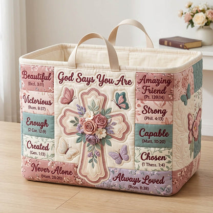 Christian Faith Quilted Storage Basket GFTONMU1815