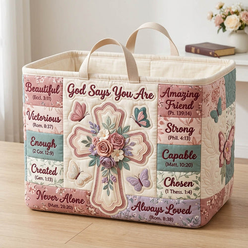 Christian Faith Quilted Storage Basket GFTONMU1815