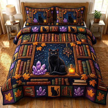 Dark Academia 3-Piece Quilted Bedding Set GFTONMU1832