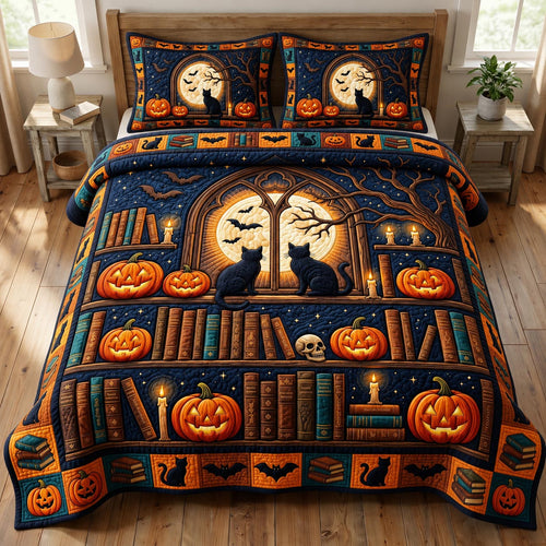 Dark Academia 3-Piece Quilted Bedding Set GFTONMU1840