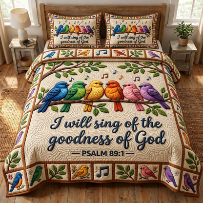 Christian Bird 3-Piece Quilted Bedding Set GFTONMU1875