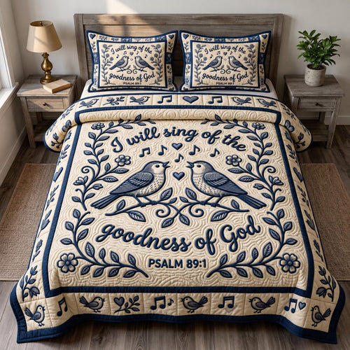 Christian Bird 3-Piece Quilted Bedding Set GFTONMU1876