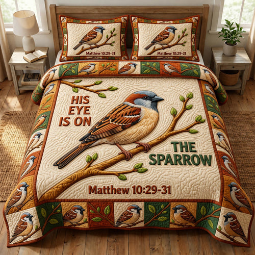 Christian Bird 3-Piece Quilted Bedding Set GFTONMU1877
