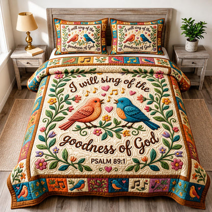 Christian Bird 3-Piece Quilted Bedding Set GFTONMU1878