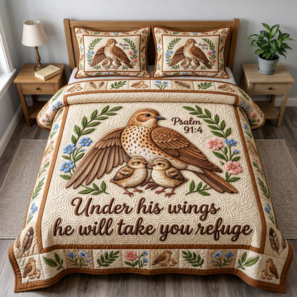 Christian Bird 3-Piece Quilted Bedding Set GFTONMU1879