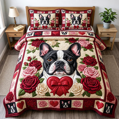 French Bulldog 3-Piece Quilted Bedding Set GFTONMU1885