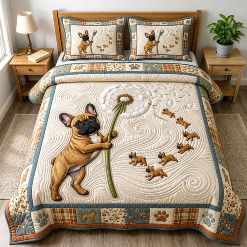French Bulldog 3-Piece Quilted Bedding Set GFTONMU1887