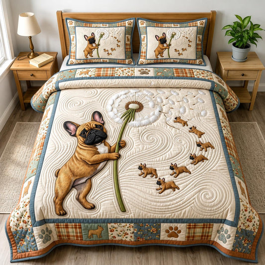 French Bulldog 3-Piece Quilted Bedding Set GFTONMU1887