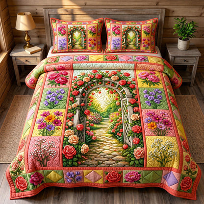 Flower Garden 3-Piece Quilted Bedding Set GFTONMU1916