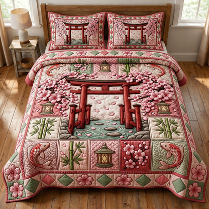 Flower Garden 3-Piece Quilted Bedding Set GFTONMU1918