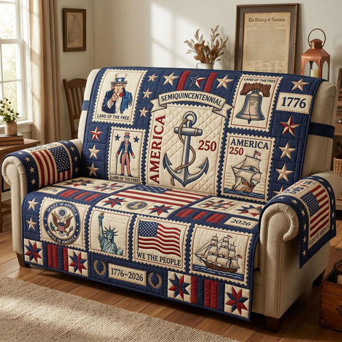American Pride Quilted Sofa Cover GFTONMU192