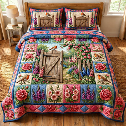 Flower Garden 3-Piece Quilted Bedding Set GFTONMU1920