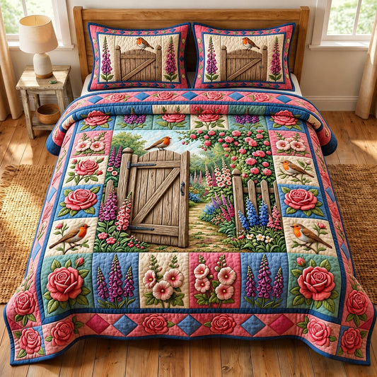 Flower Garden 3-Piece Quilted Bedding Set GFTONMU1920
