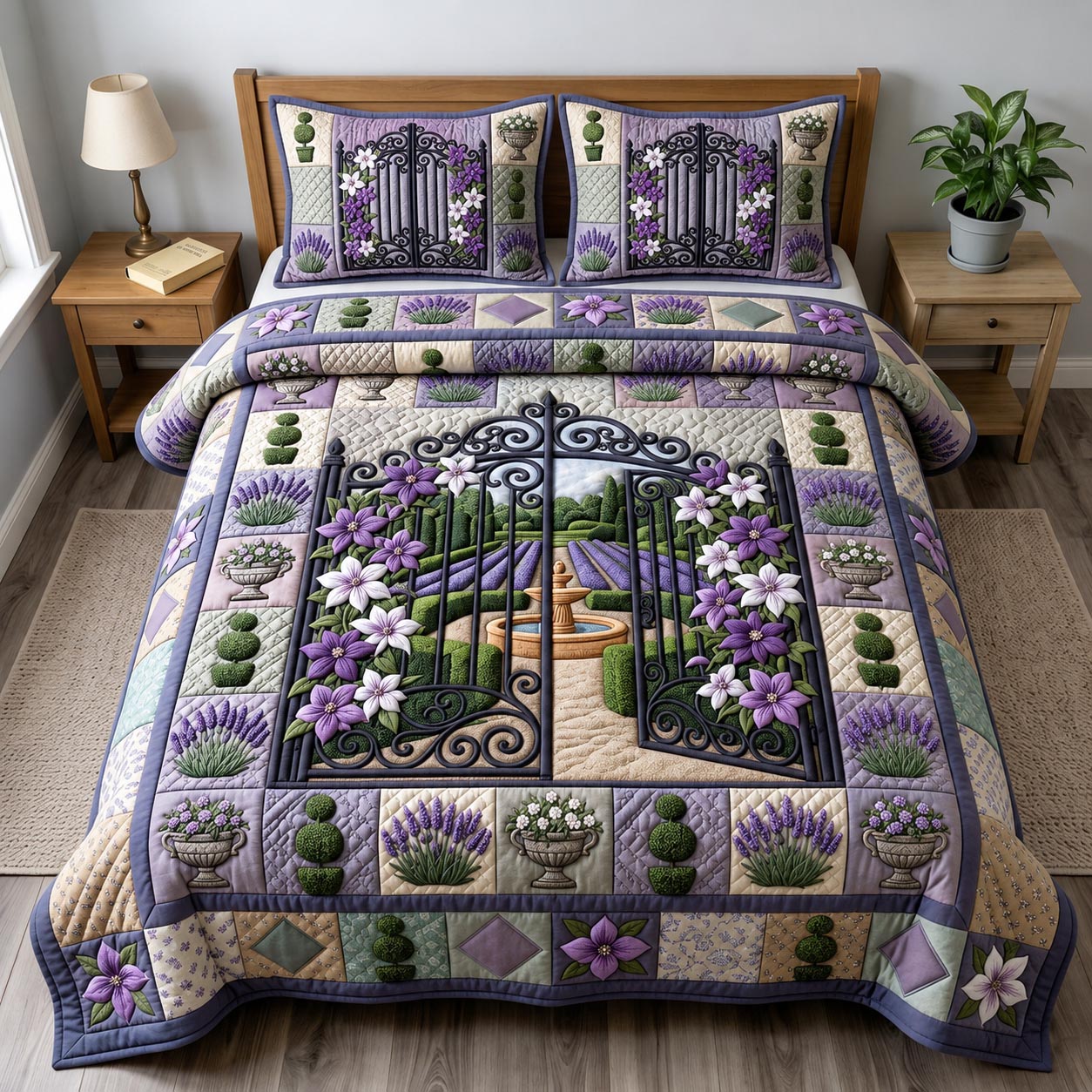 Flower Garden 3-Piece Quilted Bedding Set GFTONMU1921