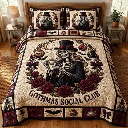 Merry Gothmas 3-Piece Quilted Bedding Set GFTONMU1923