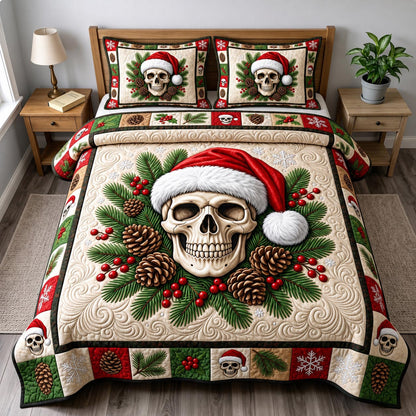 Merry Gothmas 3-Piece Quilted Bedding Set GFTONMU1949