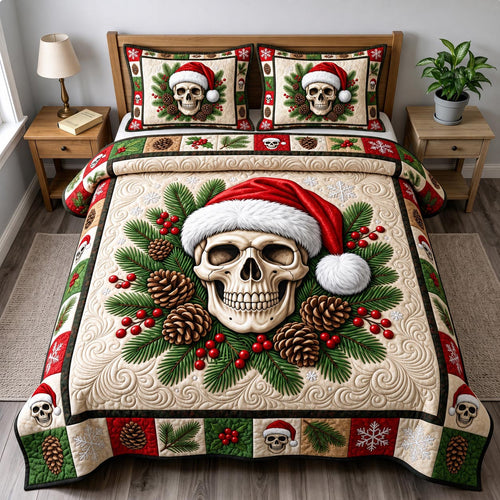 Merry Gothmas 3-Piece Quilted Bedding Set GFTONMU1949