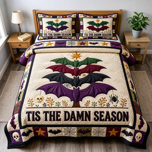 Merry Gothmas 3-Piece Quilted Bedding Set GFTONMU1952