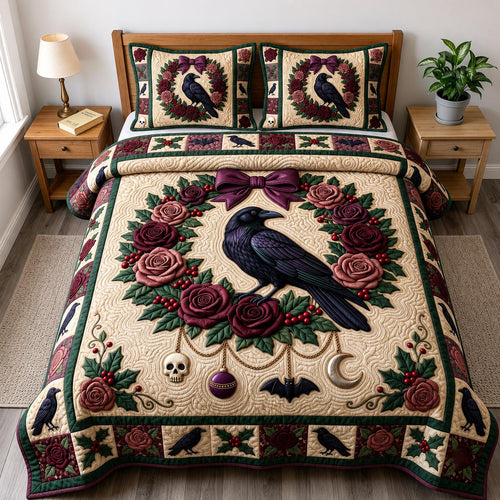 Merry Gothmas 3-Piece Quilted Bedding Set GFTONMU1953