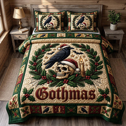 Merry Gothmas 3-Piece Quilted Bedding Set GFTONMU1954