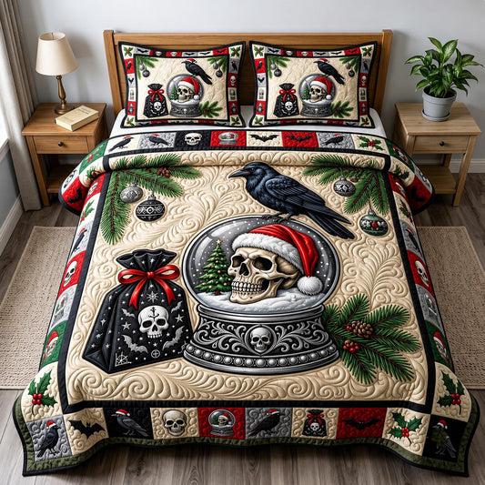 Merry Gothmas 3-Piece Quilted Bedding Set GFTONMU1955