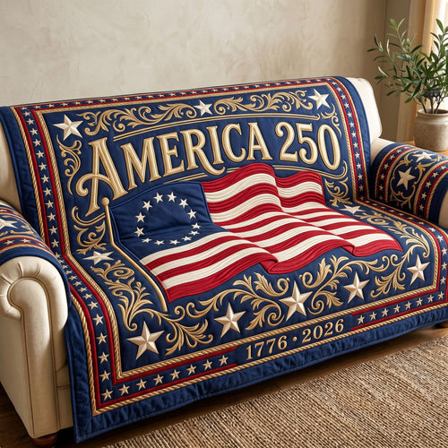 American Pride Quilted Sofa Cover GFTONMU197