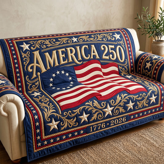 American Pride Quilted Sofa Cover GFTONMU197