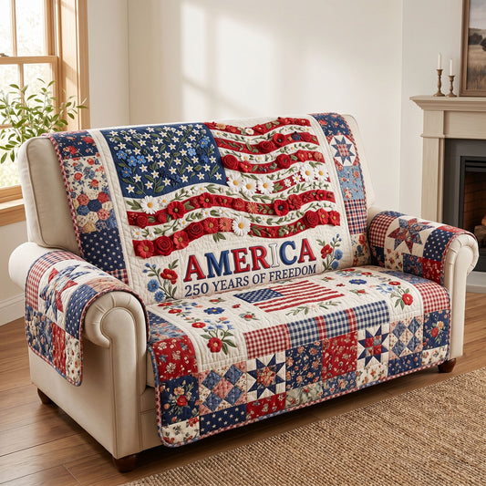 American Pride Quilted Sofa Cover GFTONMU198