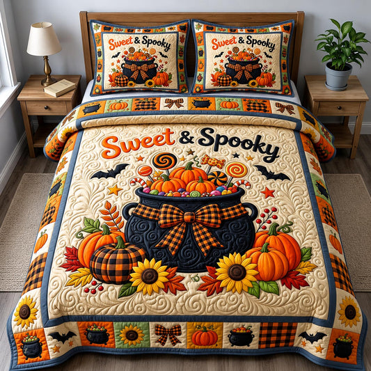 Haunted Halloween 3-Piece Quilted Bedding Set GFTONMU1990