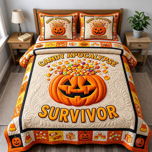 Haunted Halloween 3-Piece Quilted Bedding Set GFTONMU1992