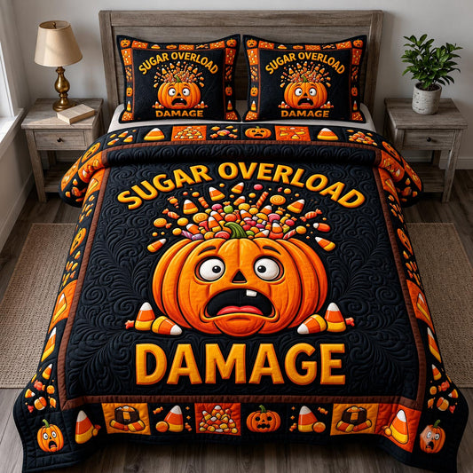 Haunted Halloween 3-Piece Quilted Bedding Set GFTONMU1993