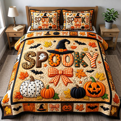 Haunted Halloween 3-Piece Quilted Bedding Set GFTONMU1994