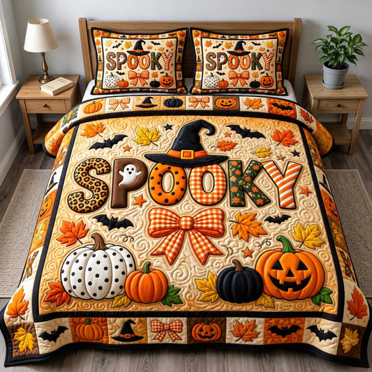 Haunted Halloween 3-Piece Quilted Bedding Set GFTONMU1994