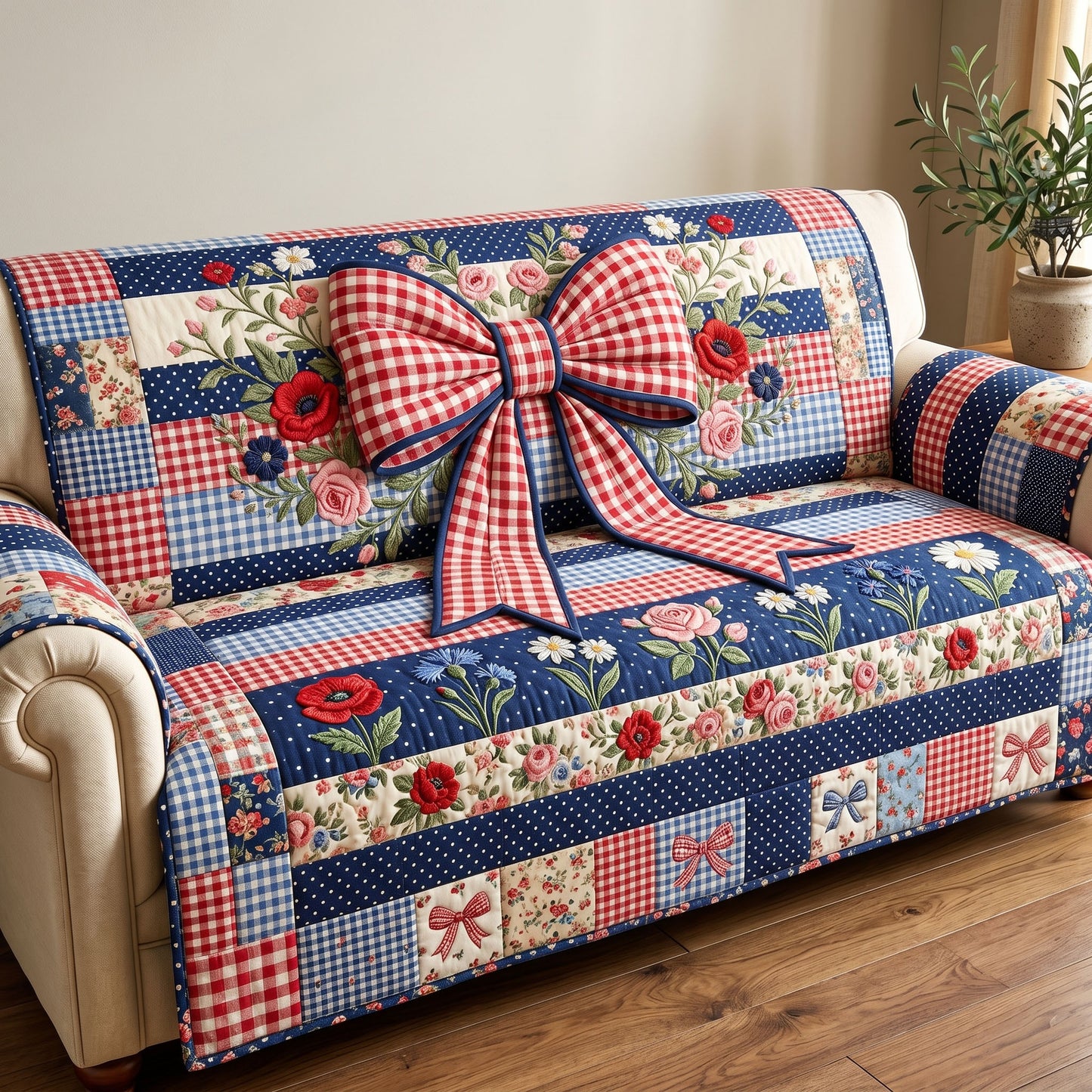 American Pride Quilted Sofa Cover GFTONMU200