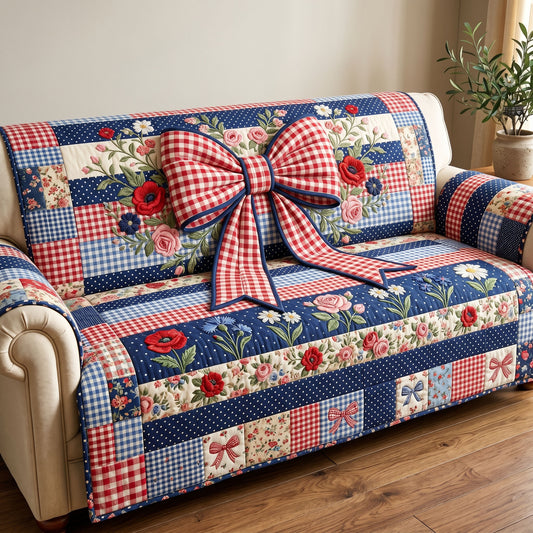 American Pride Quilted Sofa Cover GFTONMU200