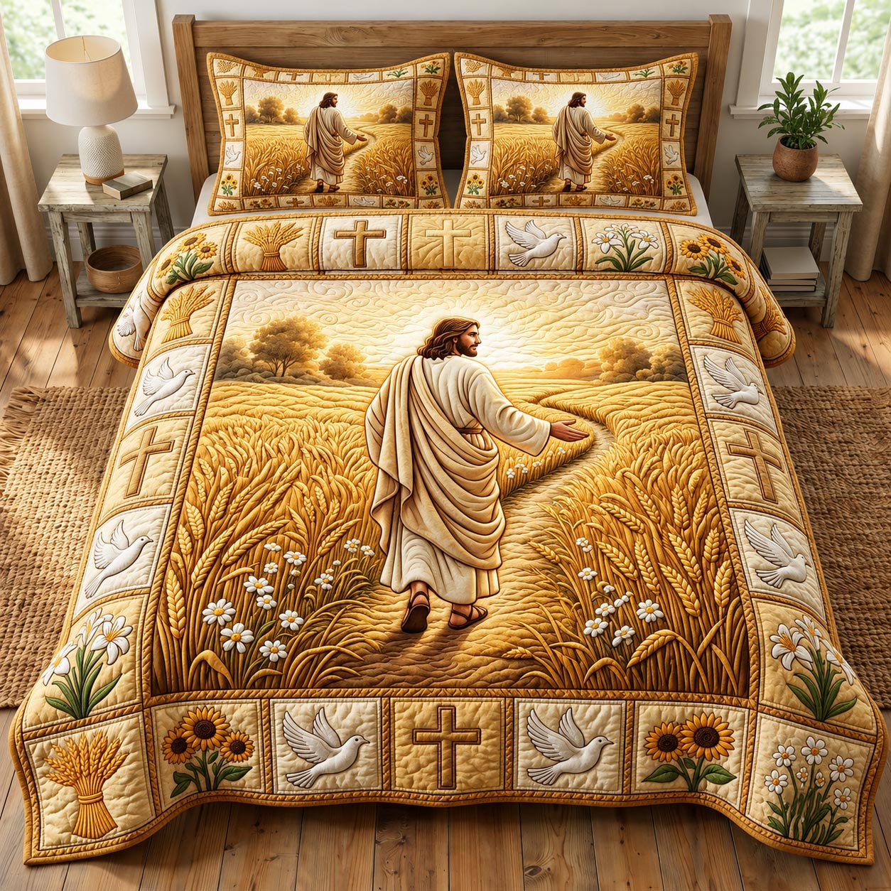 Jesus Christ 3-Piece Quilted Bedding Set GFTONMU2048
