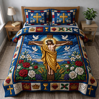 Jesus Christ 3-Piece Quilted Bedding Set GFTONMU2050