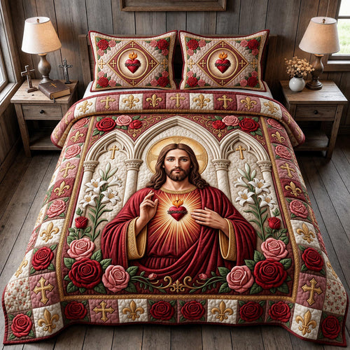 Jesus Christ 3-Piece Quilted Bedding Set GFTONMU2051