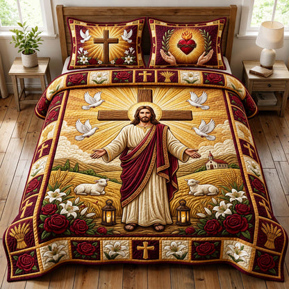 Jesus Christ 3-Piece Quilted Bedding Set GFTONMU2052