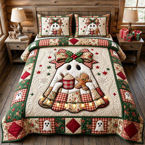 Christmas Ghost 3-Piece Quilted Bedding Set GFTONMU2197