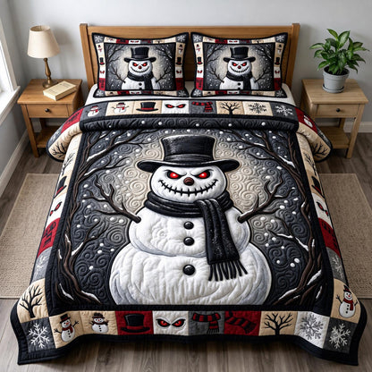 Gothmas Snowman 3-Piece Quilted Bedding Set GFTONMU2208