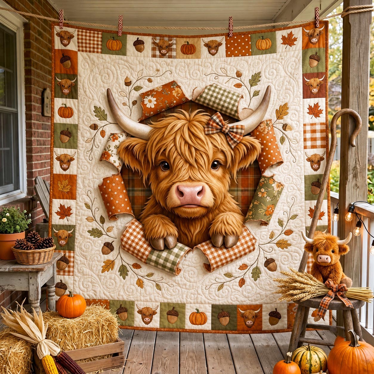 Highland Cow Quilted Blanket GFTONMU2263