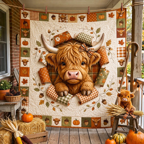 Highland Cow Quilted Blanket GFTONMU2263