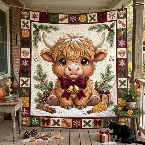 Highland Cow Quilted Blanket GFTONMU2265